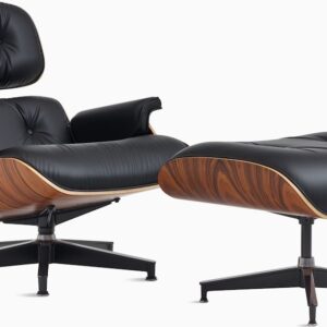 Eames Lounge Chair and Ottoman, Vegan Leather