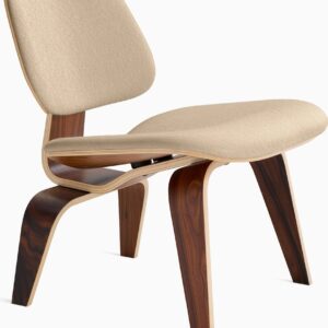 Eames Molded Plywood Lounge Chair Wood Base (LCW), Upholstered
