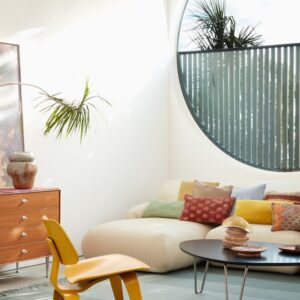 Eames Molded Plywood Lounge Chair Wood Base (LCW), Upholstered