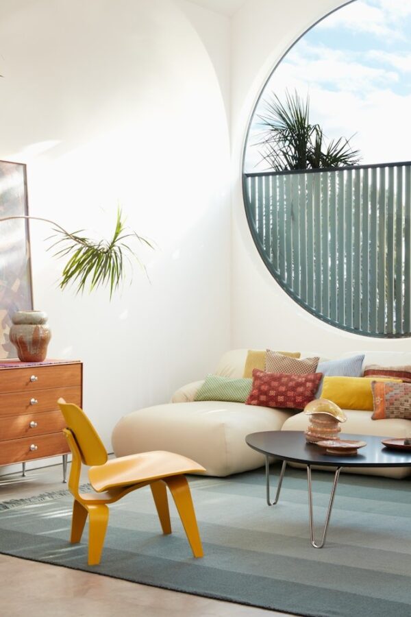 Eames Molded Plywood Lounge Chair Wood Base (LCW), Upholstered