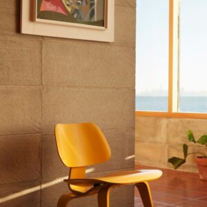 Eames Molded Plywood Lounge Chair Wood Base (LCW), Upholstered