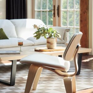 Eames Molded Plywood Lounge Chair Wood Base (LCW), Upholstered