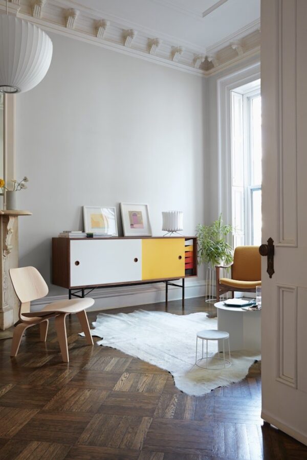 Eames Molded Plywood Lounge Chair Wood Base (LCW), Upholstered